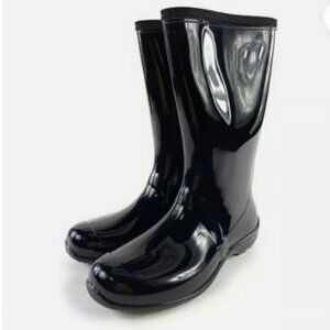 Kamik Heidi Glossy Black Tall Rain Boots
